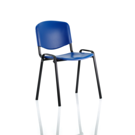 ISO Stacking Chair Blue Poly Black Frame