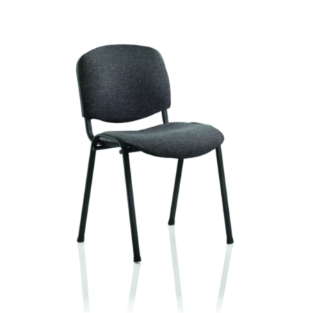 ISO Stacking Chair Charcoal Fabric Black Frame