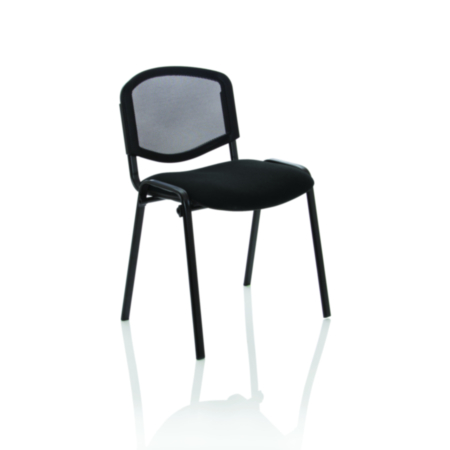 ISO Stacking Conference Black Fabric Chair - Black Frame
