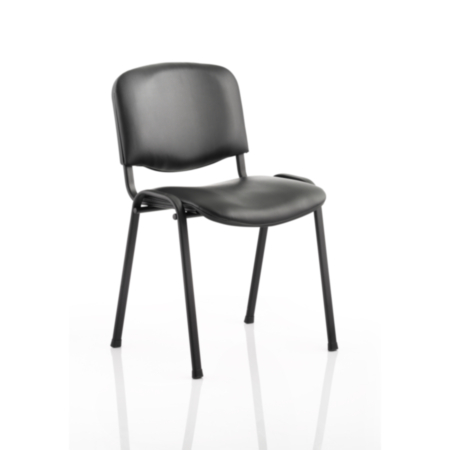 ISO Stacking Chair Black Vinyl Black Frame