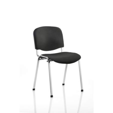 ISO Stacking Chair Black Fabric Chrome Frame