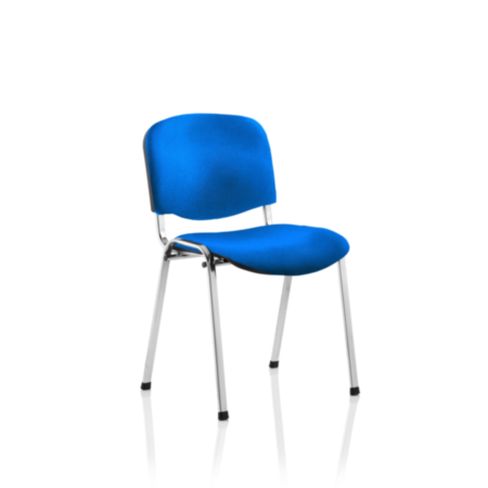 ISO Stacking Chair Blue Fabric Chrome Frame