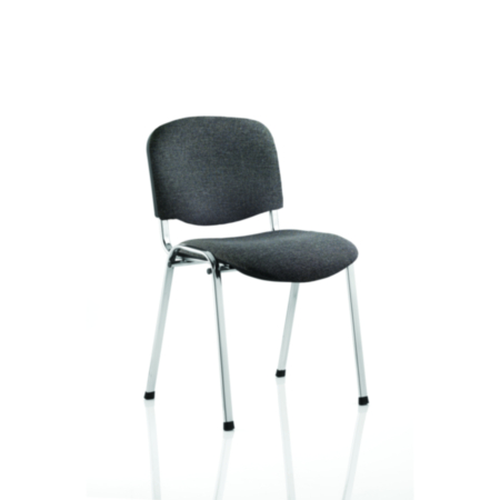 ISO Stacking Chair Charcoal Fabric Chrome Frame
