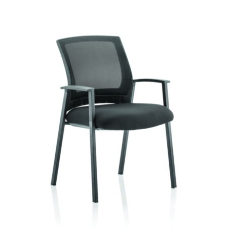 Metro Visitor Mesh Back Meeting Chair With Arms - Black