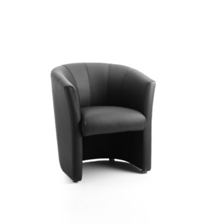 Neo Single Tub Black Leather