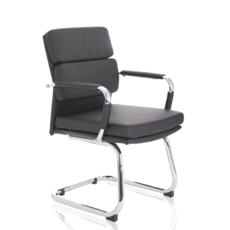 Advocate Visitor Chair Black Soft Bonded Leather With Arms
