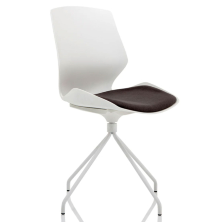 Florence Spindle Dark Grey Fabric Seat Visitor Chair