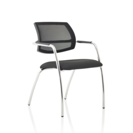Swift Cantilever Straight Leg Mesh Back Conference Chair - Black Fabric