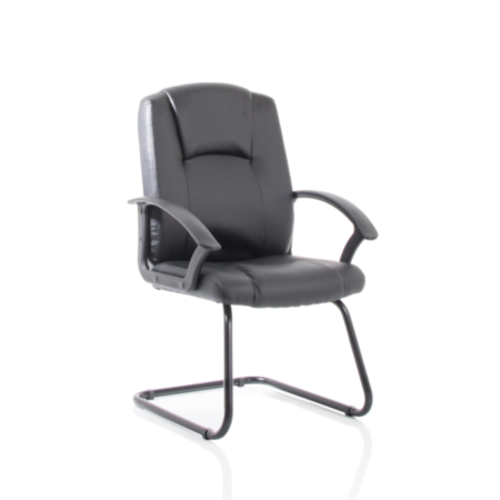 Bella Black Leather Cantilever with Black Frame