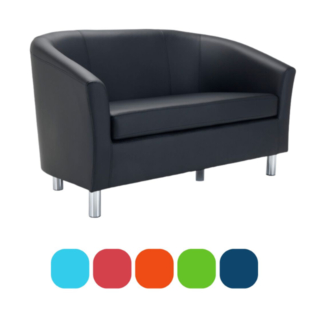 Breakout Tub Sofa PU Leather with Metal Feet