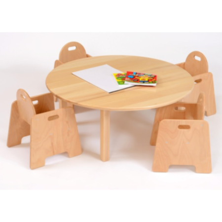 Forest Nursery Solid Beech Circular Table With 4 Ply Chairs
