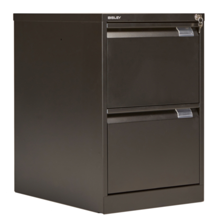  Bisley Classic 2 Drawer Steel Filing Cabinet - Black