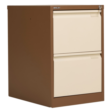 Bisley Classic 2 Drawer Steel Filing Cabinet - Coffee Cream