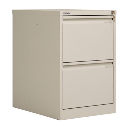Bisley Classic 2 Drawer Steel Filing Cabinet - Goose Grey