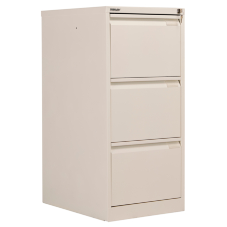 Bisley Classic 3 Drawer Steel Filing Cabinet - Chalk