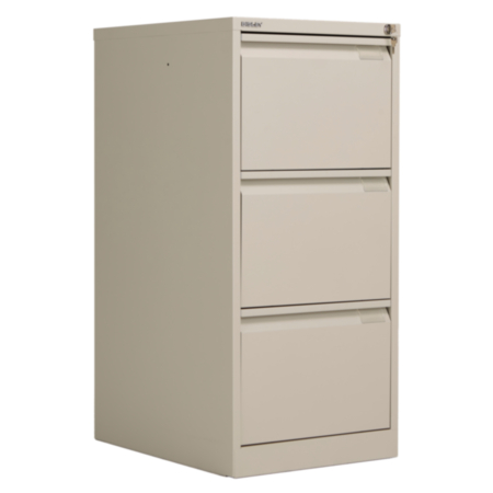 Bisley Classic 3 Drawer Steel Filing Cabinet - Goose Grey