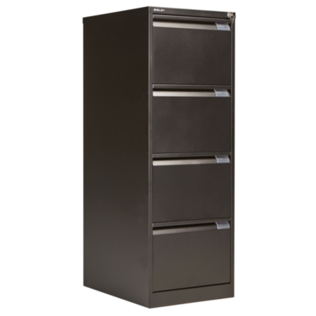 Bisley Classic 4 Drawer Steel Filing Cabinet - Black