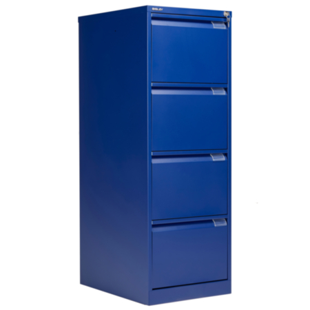 Bisley Classic 4 Drawer Steel Filing Cabinet - Blue