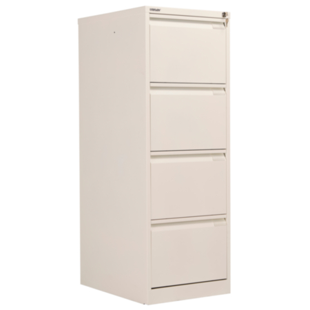 Bisley Classic 4 Drawer Steel Filing Cabinet - Chalk