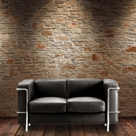 Leather Faced Two Seater Sofa