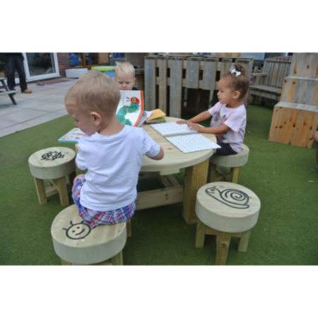 Children&#039;s Wooden Outdoor Bug Table and Stools Set 