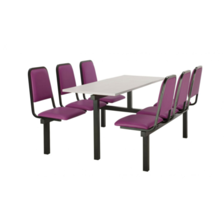 Chester Fast Food Upholstered 6 Seater Canteen Unit- with Both Sides Accessible 