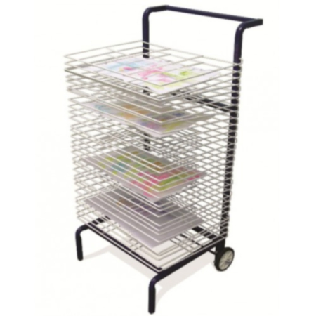 Classroom 30 Shelf Mobile Art And Print Dryer Rack