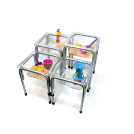 Early Years Titchy Tubs Water Play Set of 4 Clear with Stands