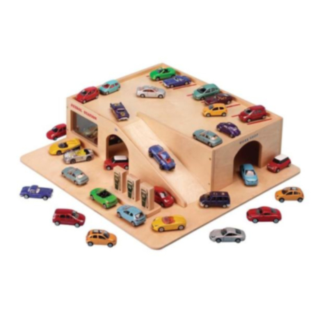 Early Years Wooden Garage with 25 Die Cast Cars