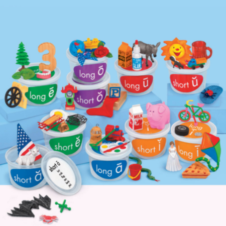 Classroom Literacy Resources Vowel Teaching Tubs - 10 Tubs