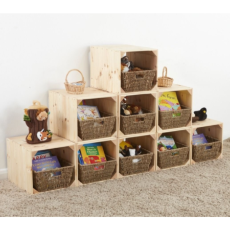 Wooden Modular Early Years Classroom Storage Squares - Pack of 9