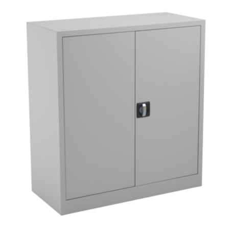 Steel Double Door Cupboard 1000mm - Grey