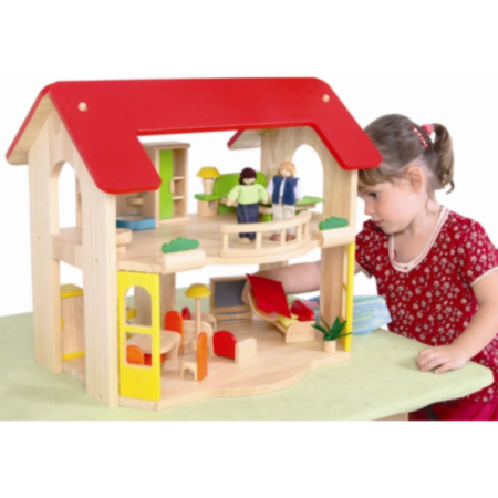 Early Years Open Plan Dolls House with Furniture