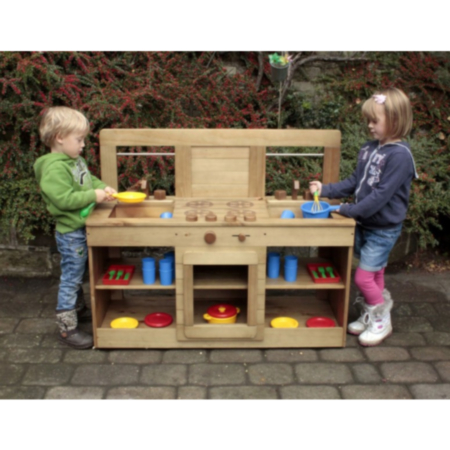 Early Years Complete Outdoor Wooden Pretend Play Kitchen Set