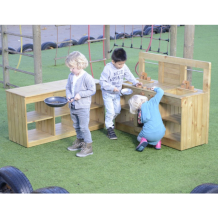 Early Years Complete Outdoor Wooden Pretend Play Kitchen Set