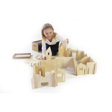 Wooden Play Blocks Happy Architect Set - 28 Pieces