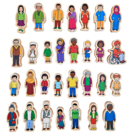 Wooden People Set - 42 Pieces