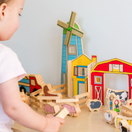 Happy Architect Wooden Farm Set - 26 Pieces