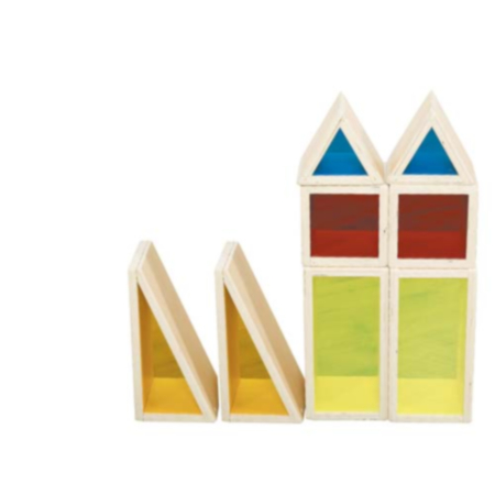 Early Years Wooden City Blocks - Coloured Mirror Blocks