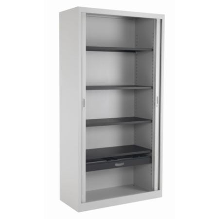 Steel Open Tambour - Grey