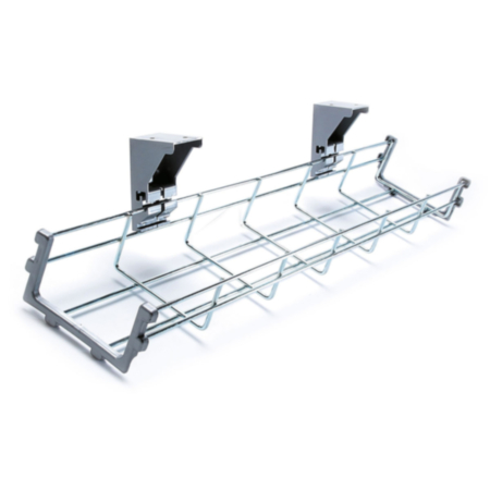 Drop Down Office Desk Cable Management Tray Silver