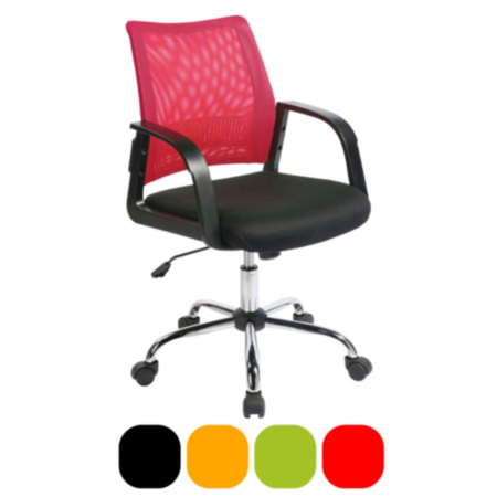 Calypso Medium Mesh Back Ergonomic Office Operator Armchair with Chrome Base