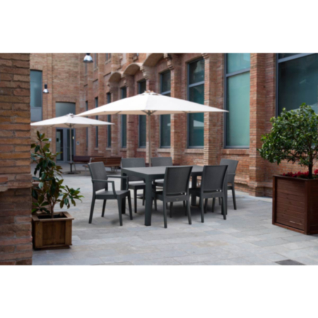 Outdoor Canterbury Rectangular Polypropylene 6 Seater Cafe Bistro Table