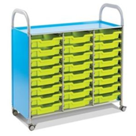 Gratnells Mobile Callero 24 Shallow Tray Triple Trolley