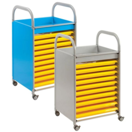 Callero Classroom Art Storage Trolley with 10 Trays
