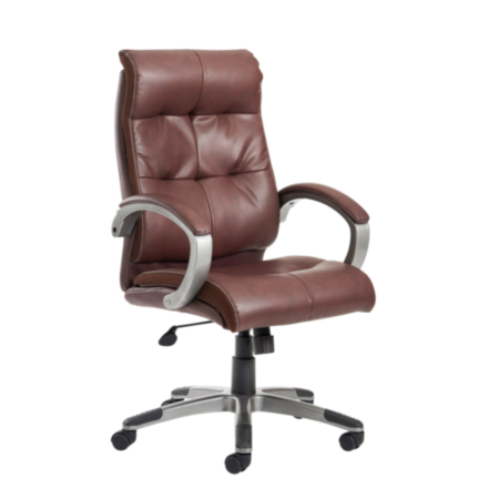 Catania High Back Office Leather Executive Chair - Brown