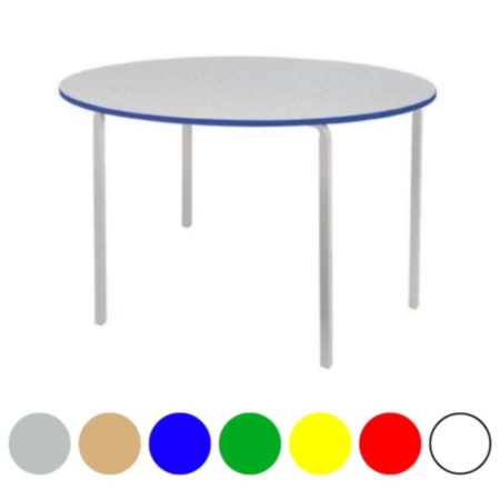 Premium Crushed Bent Circular Classroom Table, Duraform Edge