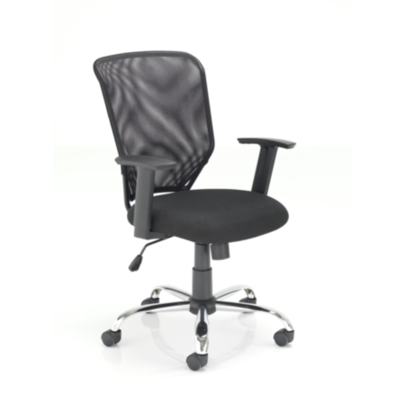 Start Ergonomic Mesh Office Operator Chair With Chrome Base &amp; Height Adjustable Arms