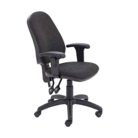 Calypso II High Back Ergonomic Office Chair with Adjustable Arms - Charcoal
