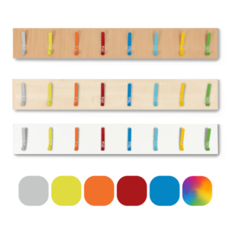 School Coat Hook Rail with 8 Hooks
